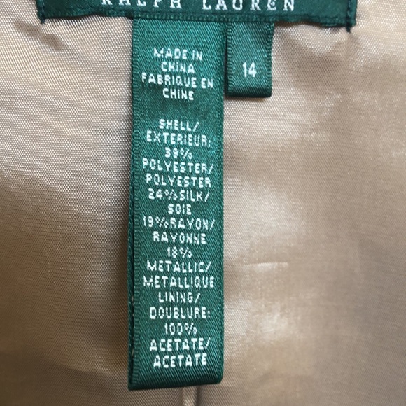 NWT Lauren Ralph Lauren Gold Paisley Metallic Brocade Vest Sz 14 - Picture 5 of 12